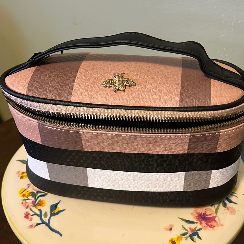 Plaid makeup bag